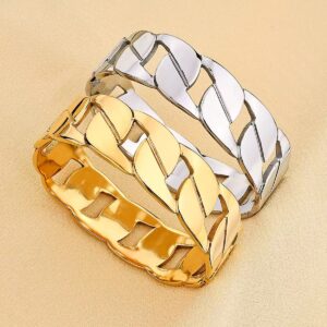 304 Stainless Steel Hollow Chain Open Bangle