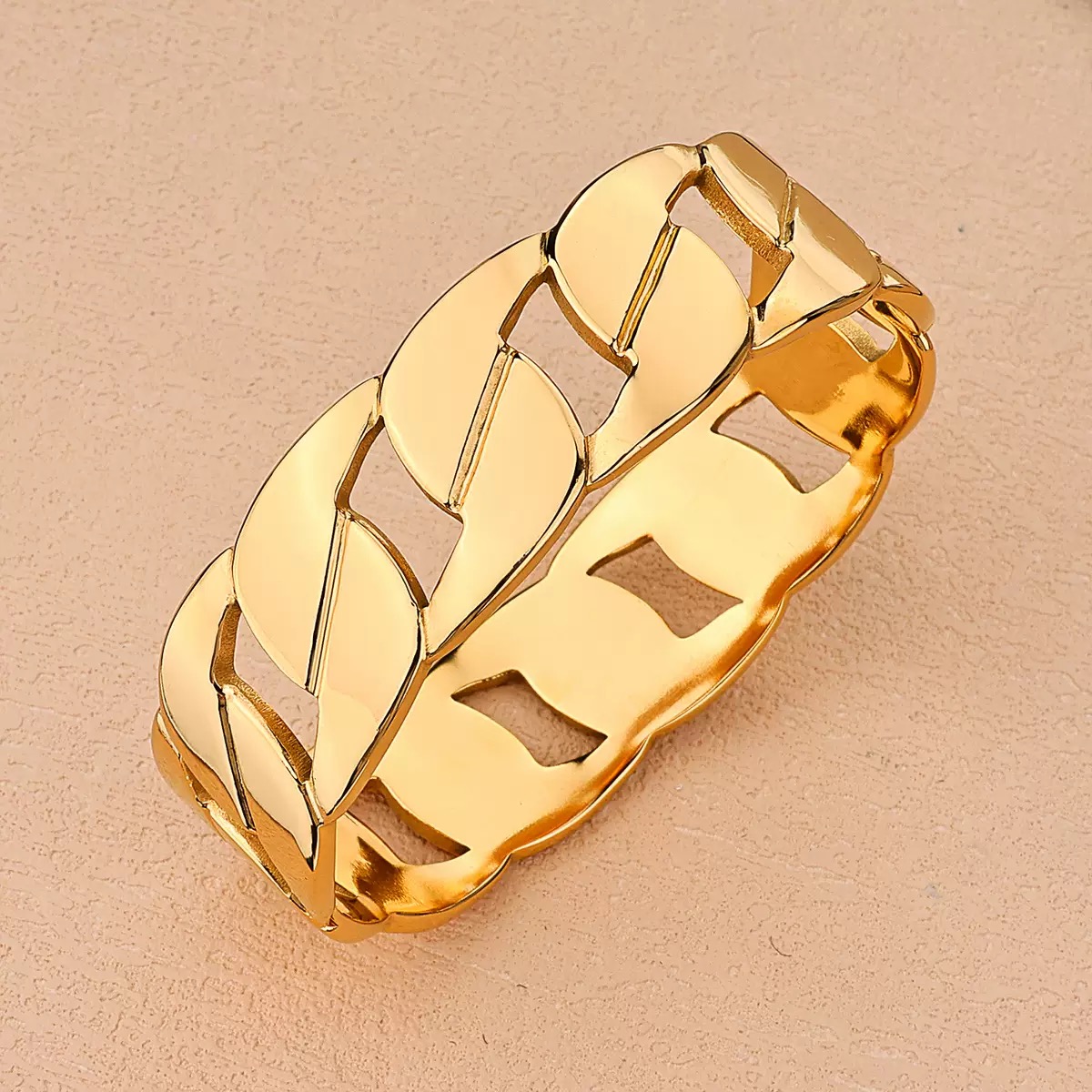 304 stainless steel open cuff bangle, open‑design, hypoallergenic, daily jewelry gift. - Image 3