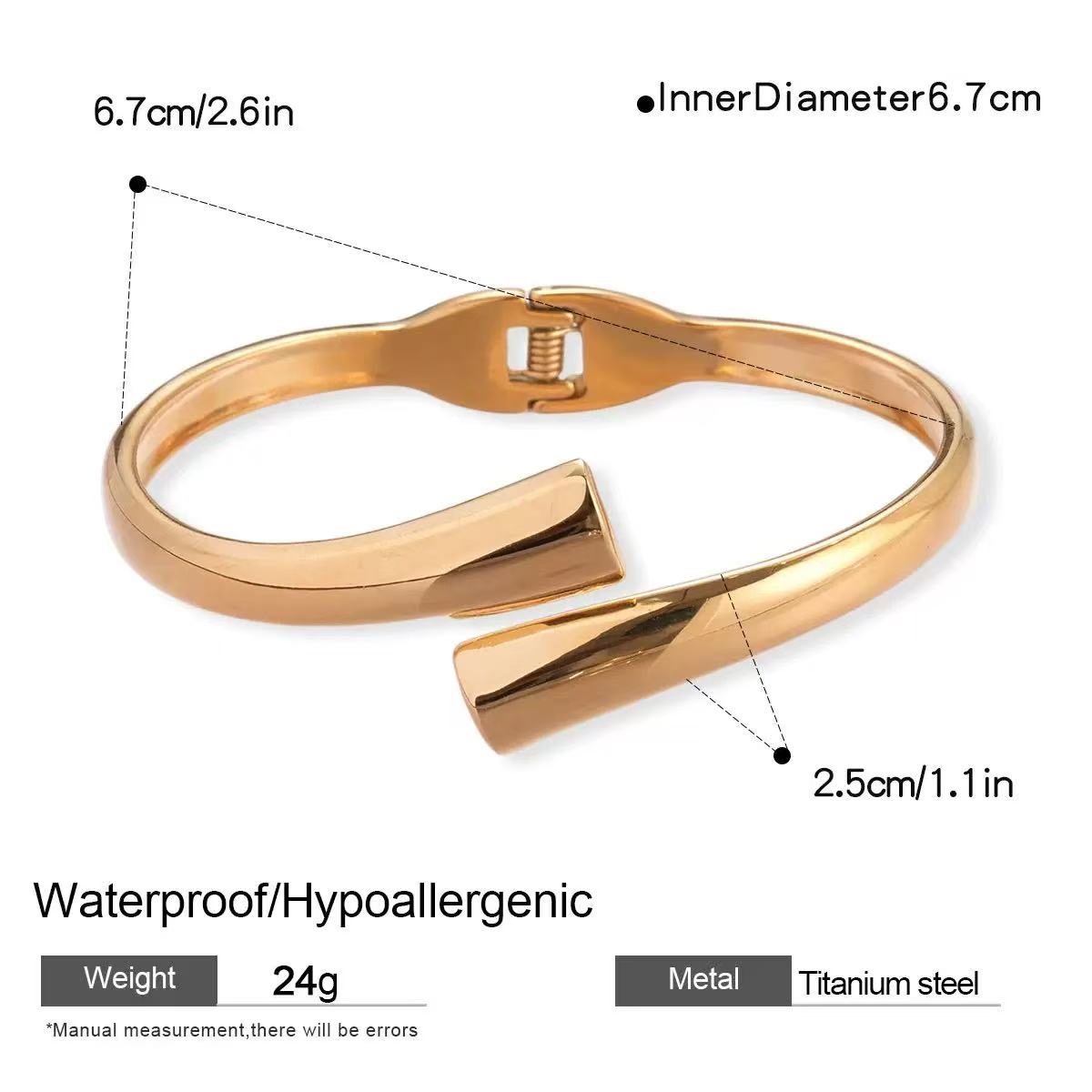 304 stainless steel spring bangle, MOQ 12 pcs for wholesale.
