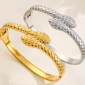 304 stainless steel double head snake bangle gold and steel silver wholesale bracele